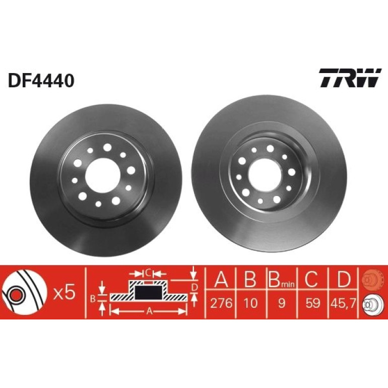 41 482 012 Bremsscheibe HA DF4440 41 482 012 Bremsscheibe HA DF4440