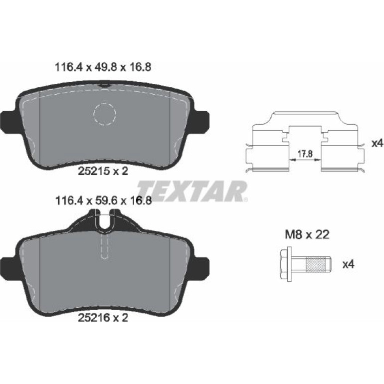 Bremsbelagsatz Db T. W166 11- Amg 2521505 Bremsbelagsatz Db T. W166 11- Amg 2521505