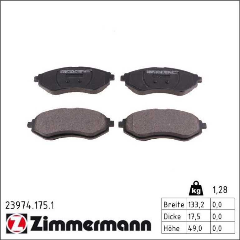 ZIMMERMANN Bremsbeläge 23974.175.1 ZIMMERMANN Bremsbeläge 23974.175.1