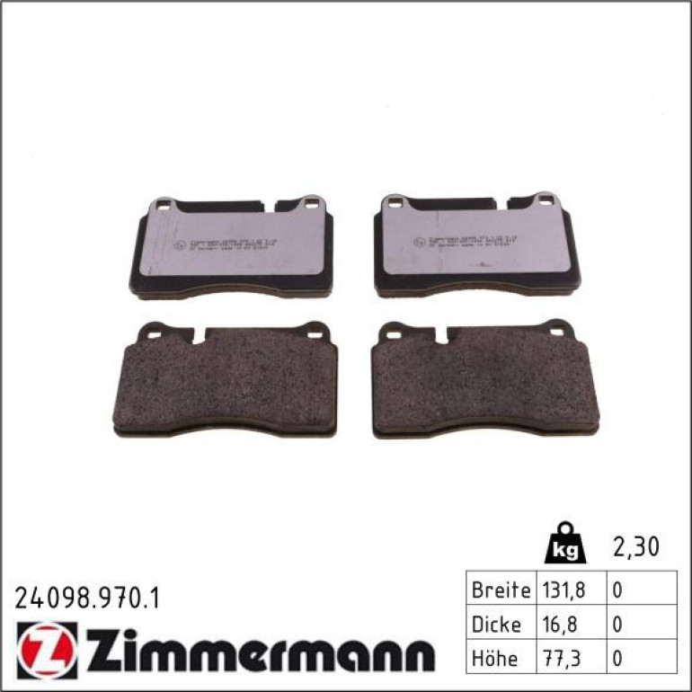 ZIMMERMANN Bremsbeläge 24098.970.1 ZIMMERMANN Bremsbeläge 24098.970.1