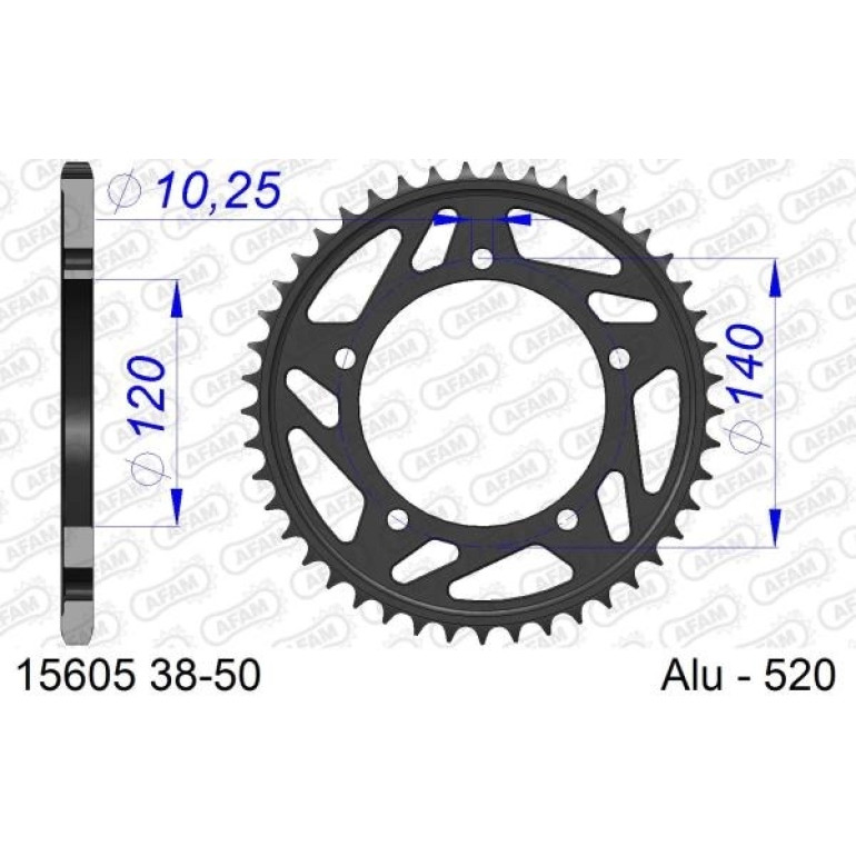 AFAM Kettenrad ALU 48 Zähne 15605-48 AFAM Kettenrad ALU 48 Zähne 15605-48