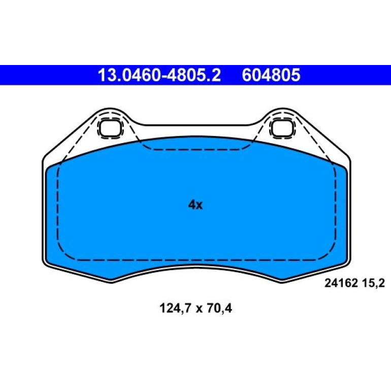 BREMSBELAGSATZ RENAULT P. CLIO/MEGANE 2,0 04-124,7 X 70,4 X 15,2BEZ CZUJNIKA 13.0460-4805.2 BREMSBELAGSATZ RENAULT P. CLIO/MEGANE 2,0 04-124,7 X 70,4 X 15,2BEZ CZUJNIKA 13.0460-4805.2