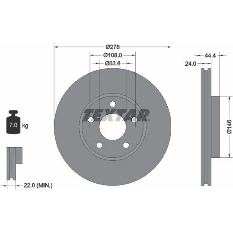 Bremsscheibe Ford P. Transit/Tourneo 1.8 16V/Tdci 02-13 92124803 Bremsscheibe Ford P. Transit/Tourneo 1.8 16V/Tdci 02-13 92124803