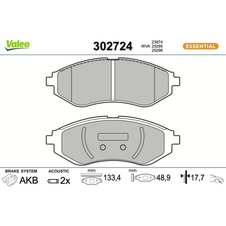 VALEO Bremsbeläge 302724 VALEO Bremsbeläge 302724