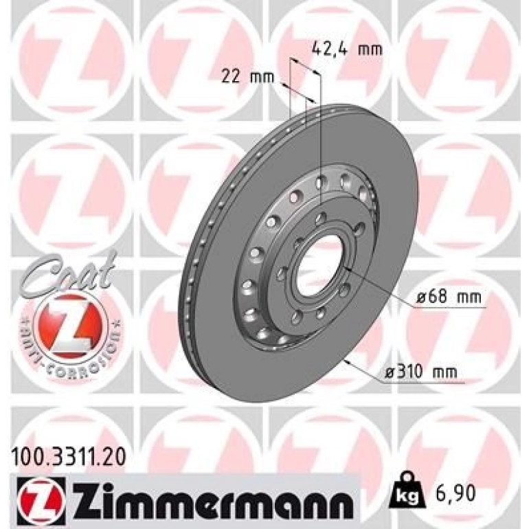 ZIMMERMANN Bremsscheibe 100.3311.20 ZIMMERMANN Bremsscheibe 100.3311.20