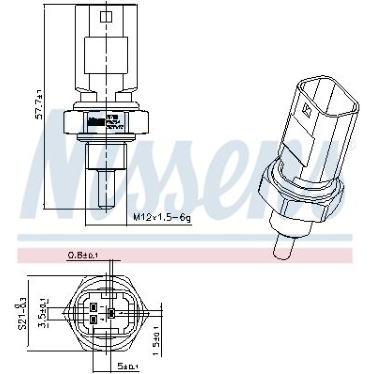 NISSENS Sensor, Kühlmitteltemperatur 207001 NISSENS Sensor, Kühlmitteltemperatur 207001