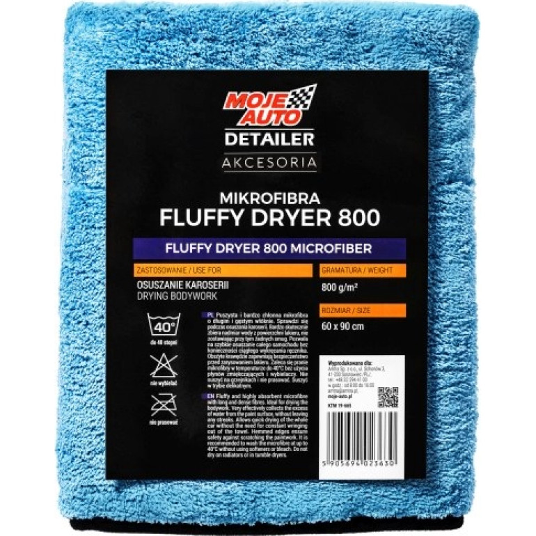 MOJE AUTO AMT19-665 Mikrofaser Trockentuch 800 g 60 x 90 cm Türkis MOJE AUTO AMT19-665 Mikrofaser Trockentuch 800 g 60 x 90 cm Türkis