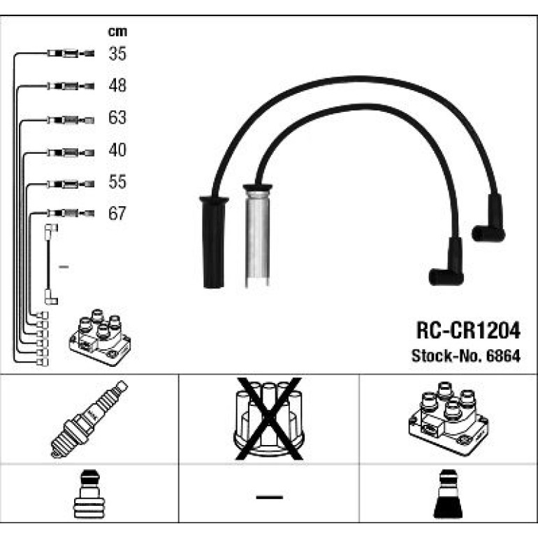 RC-CR1204 NGK - Zündkabelsatz 6864 RC-CR1204 NGK - Zündkabelsatz 6864