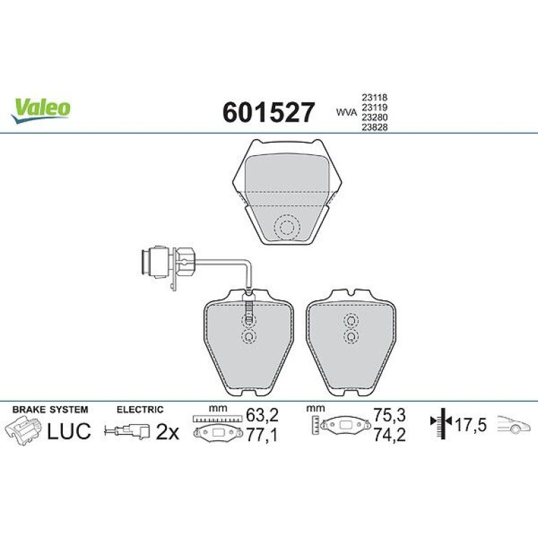 VALEO Bremsbeläge 601527 VALEO Bremsbeläge 601527