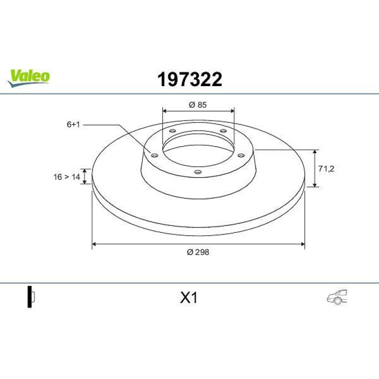 VALEO Bremsscheibe 197322 VALEO Bremsscheibe 197322