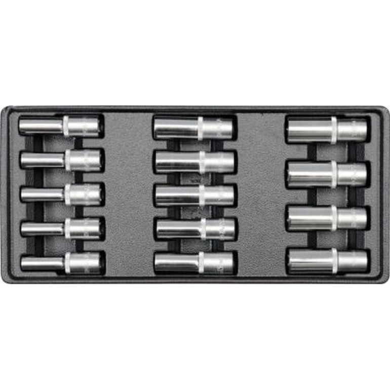 Steckschlüssel Lang 14-Tlg. 1/2 8-21mm In Schubladeneinlage YT-5539 Steckschlüssel Lang 14-Tlg. 1/2 8-21mm In Schubladeneinlage YT-5539