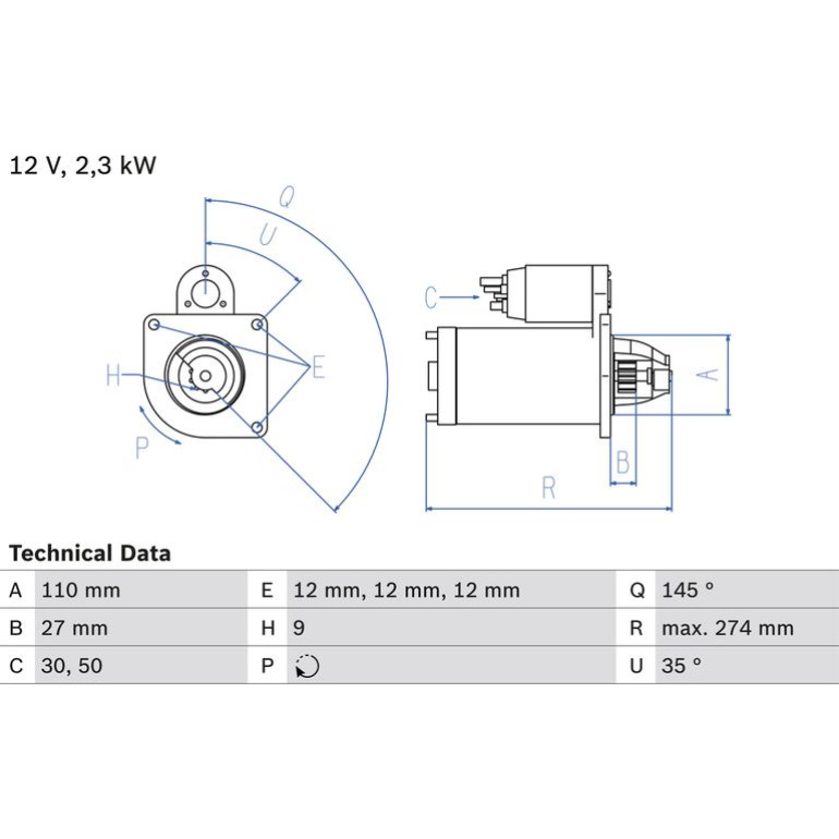 Bosch Automotive Anlasser 0986023860 Bosch Automotive Anlasser 0986023860