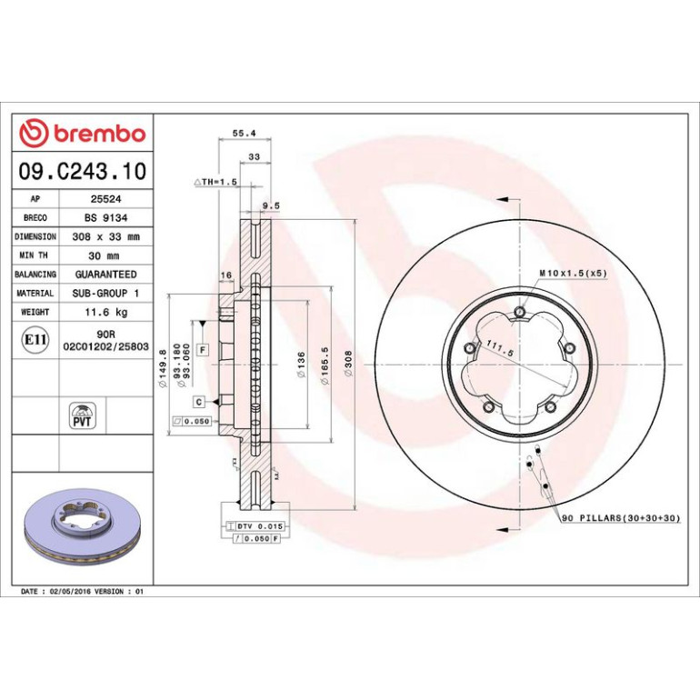 51 481 079 Bremsscheibe VA 09.C243.10 51 481 079 Bremsscheibe VA 09.C243.10