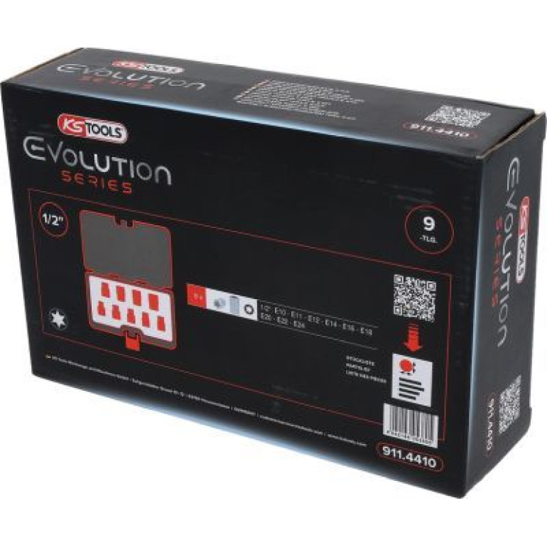 KS TOOLS Steckschlüsselsatz mit TX-E 1/2 Profil, 9-teilig, E10-E24 911.4410 KS TOOLS Steckschlüsselsatz mit TX-E 1/2 Profil, 9-teilig, E10-E24 911.4410