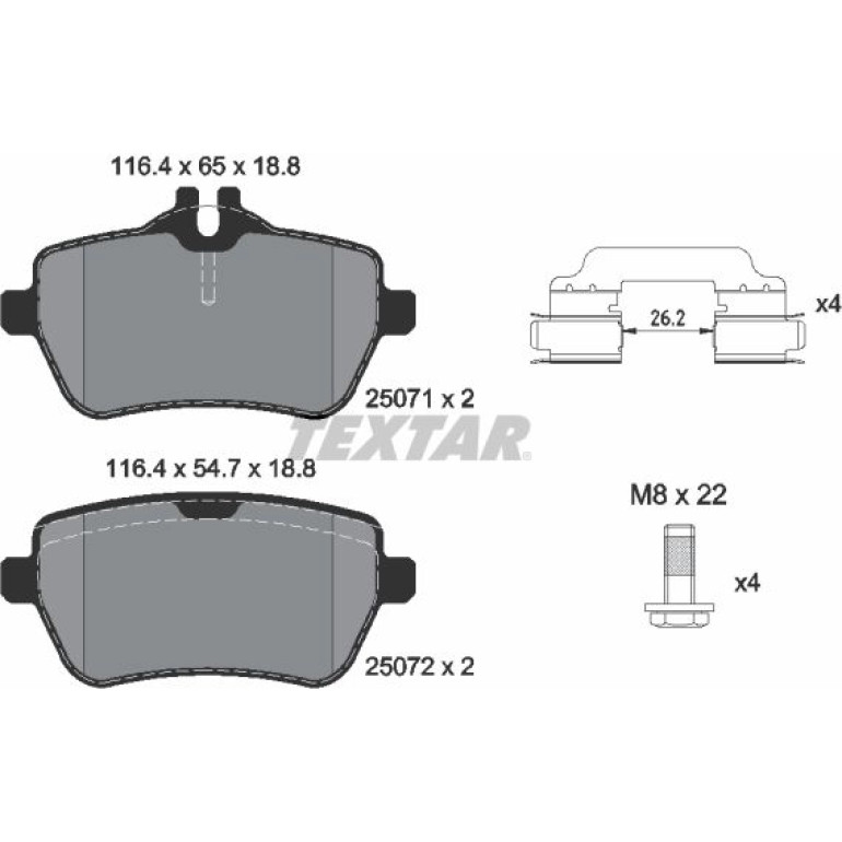 Bremsbelagsatz Db T. R231 Sl 3.0-4.7 12- Cabrio 2507101 Bremsbelagsatz Db T. R231 Sl 3.0-4.7 12- Cabrio 2507101