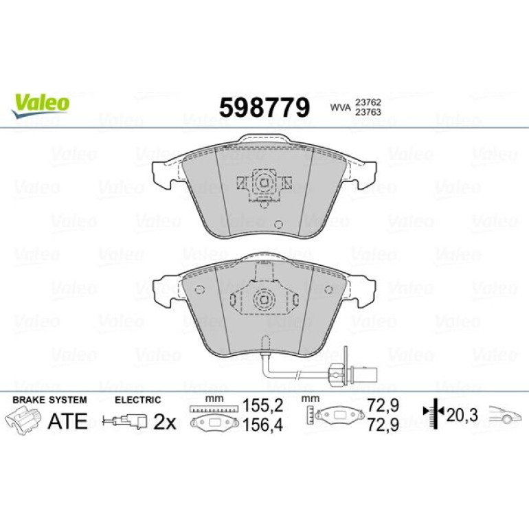 VALEO Bremsbeläge 598779 VALEO Bremsbeläge 598779