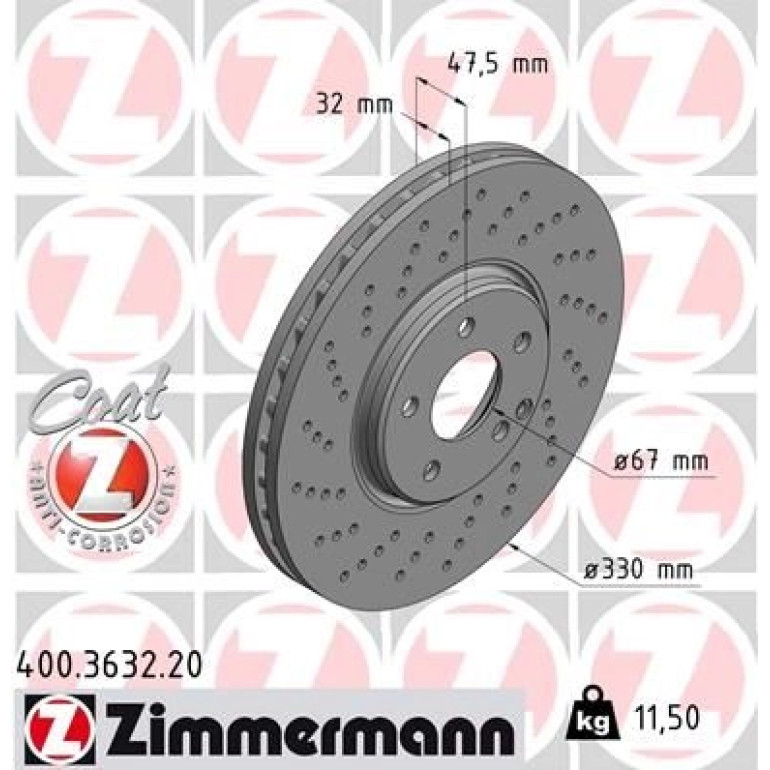 ZIMMERMANN Bremsscheibe 400.3632.20