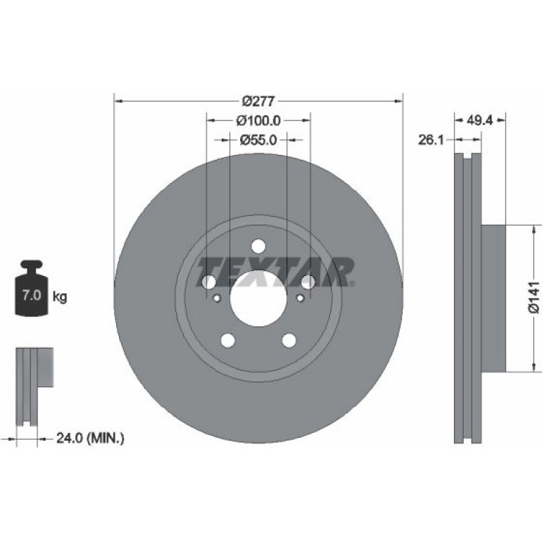 Bremsscheibe Toyota P. Avensis 03- 1.6-2.0E 92135503 Bremsscheibe Toyota P. Avensis 03- 1.6-2.0E 92135503