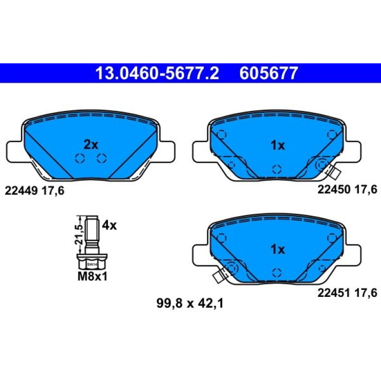 Bremsbelagsatz, Scheibenbremse 13.0460-5677.2 Bremsbelagsatz, Scheibenbremse 13.0460-5677.2
