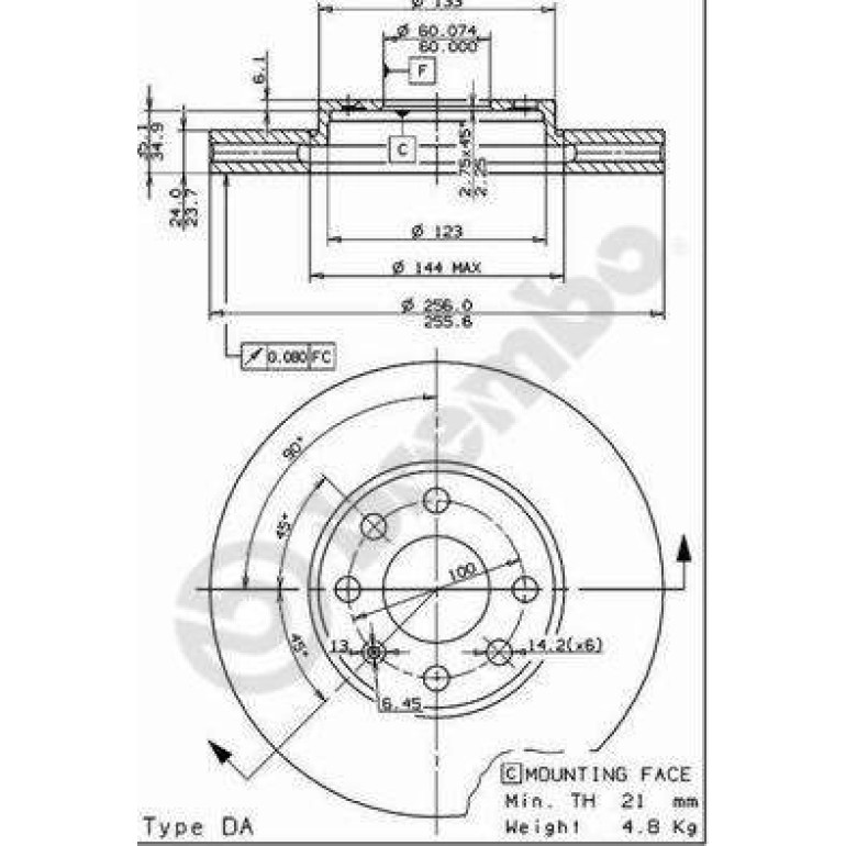 10 481 026 Bremsscheibe VA 09.7628.11 10 481 026 Bremsscheibe VA 09.7628.11