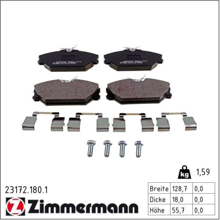 ZIMMERMANN Bremsbeläge 23172.180.1 ZIMMERMANN Bremsbeläge 23172.180.1