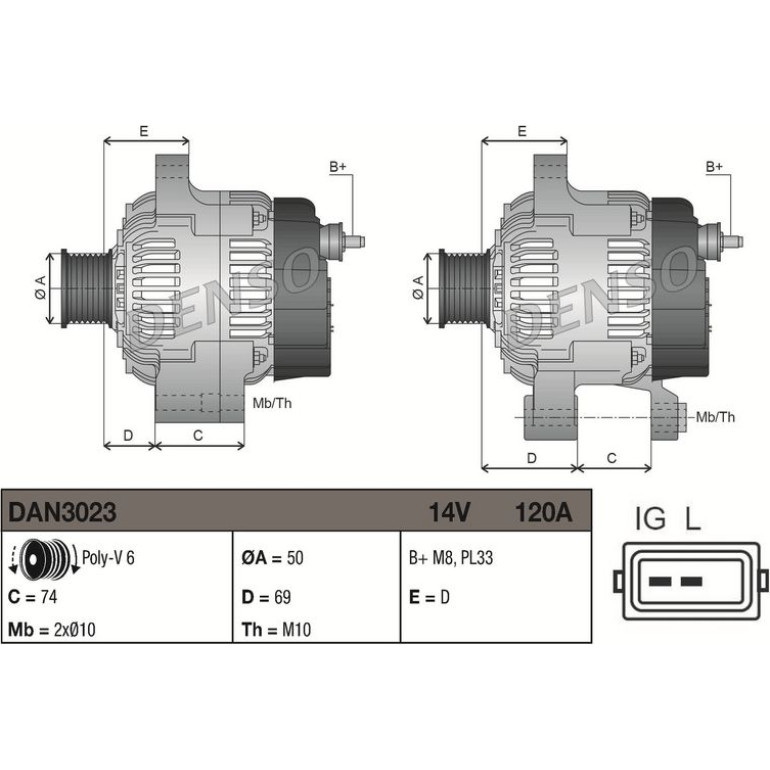 DENSO Generator DAN3023 DENSO Generator DAN3023