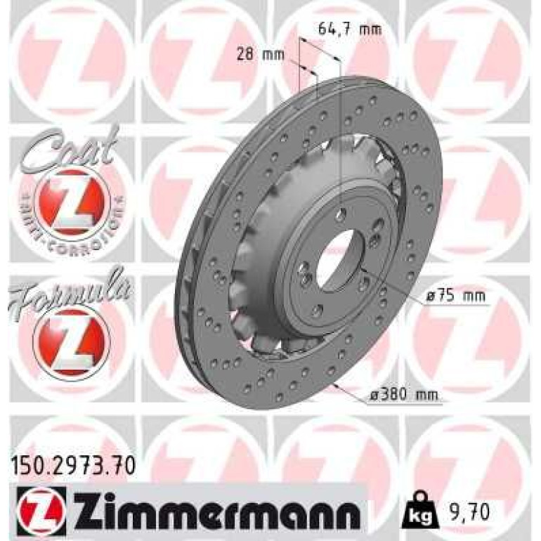ZIMMERMANN Bremsscheibe 150.2973.70 ZIMMERMANN Bremsscheibe 150.2973.70