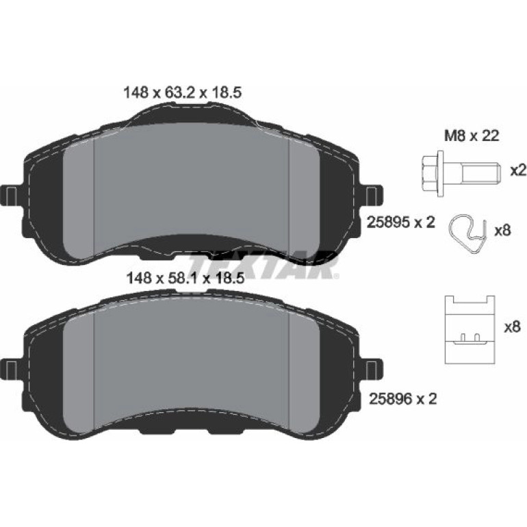 Bremsbelagsatz Peugeot S. 308 13- Für 283Mm Scheiben 2589501