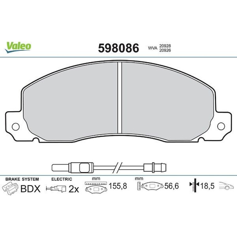 VALEO Bremsbeläge 598086 VALEO Bremsbeläge 598086