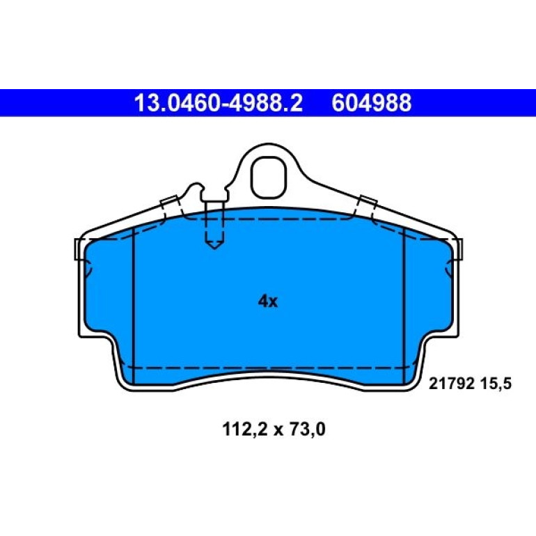 Bremsbelagsatz Porsche T. 911/Boxster/Cayman 96-09 13.0460-4988.2 Bremsbelagsatz Porsche T. 911/Boxster/Cayman 96-09 13.0460-4988.2