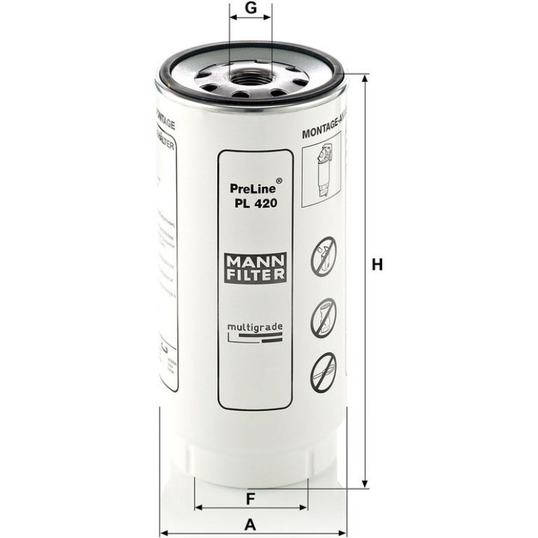 MANN-FILTER Kraftstofffilter PL 420 x MANN-FILTER Kraftstofffilter PL 420 x