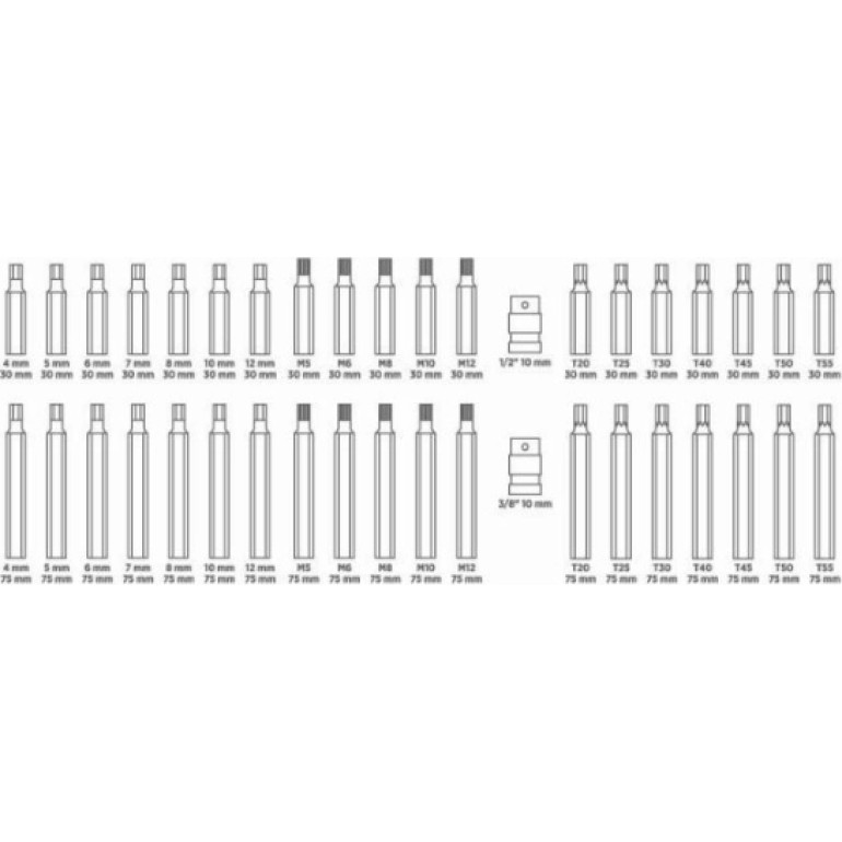 Bitsatz Torx, Hex, Spline, 40-Teilig OK-01.0040