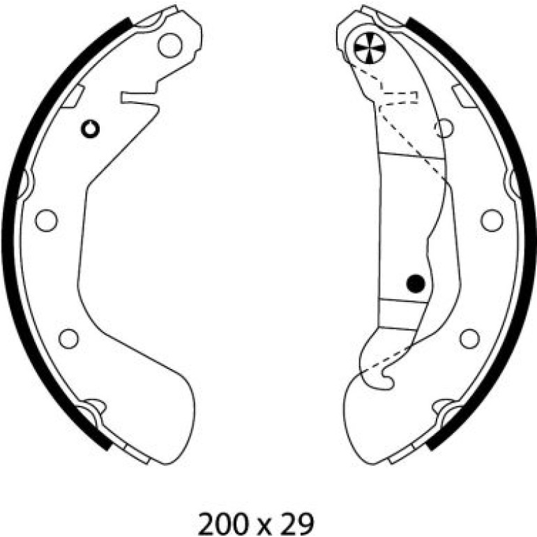 Bremsbacken Opel Corsa C 00- Ohne Abs 200X29 91058100 Bremsbacken Opel Corsa C 00- Ohne Abs 200X29 91058100