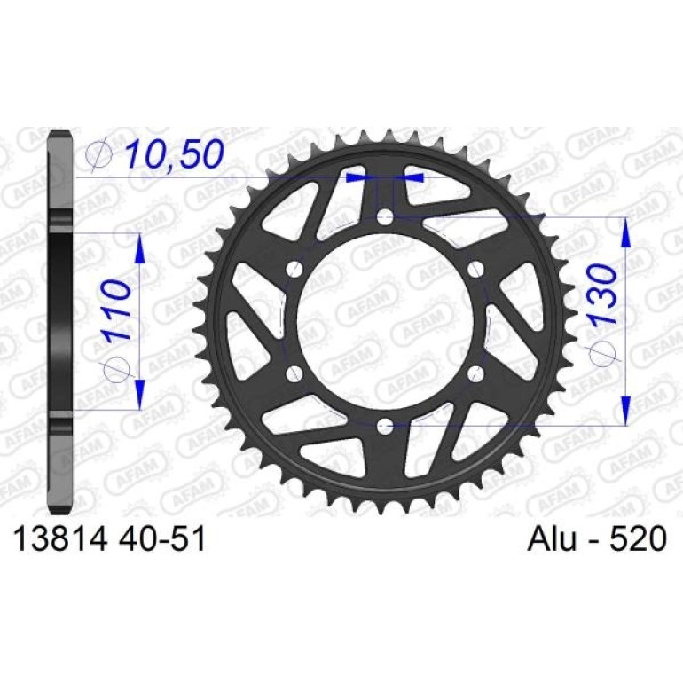AFAM Kettenrad ALU 47 Zähne 13814-47 AFAM Kettenrad ALU 47 Zähne 13814-47