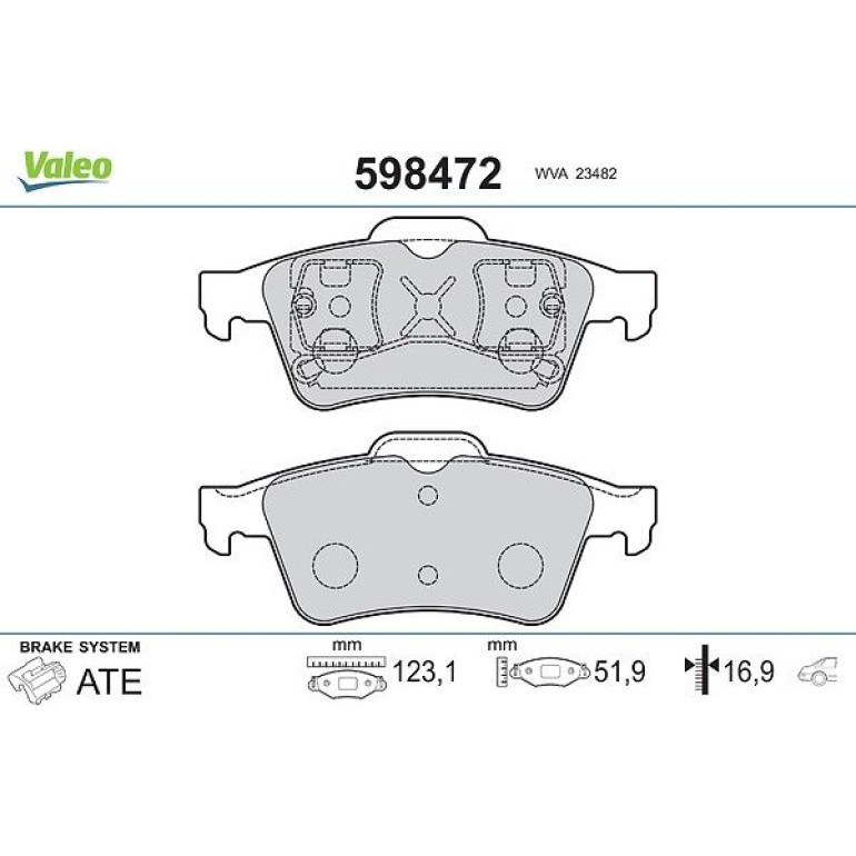 VALEO Bremsbeläge 598472 VALEO Bremsbeläge 598472