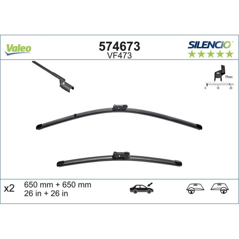 VM473 VALEO Silencio X.TRM Wischer 574673 VM473 VALEO Silencio X.TRM Wischer 574673