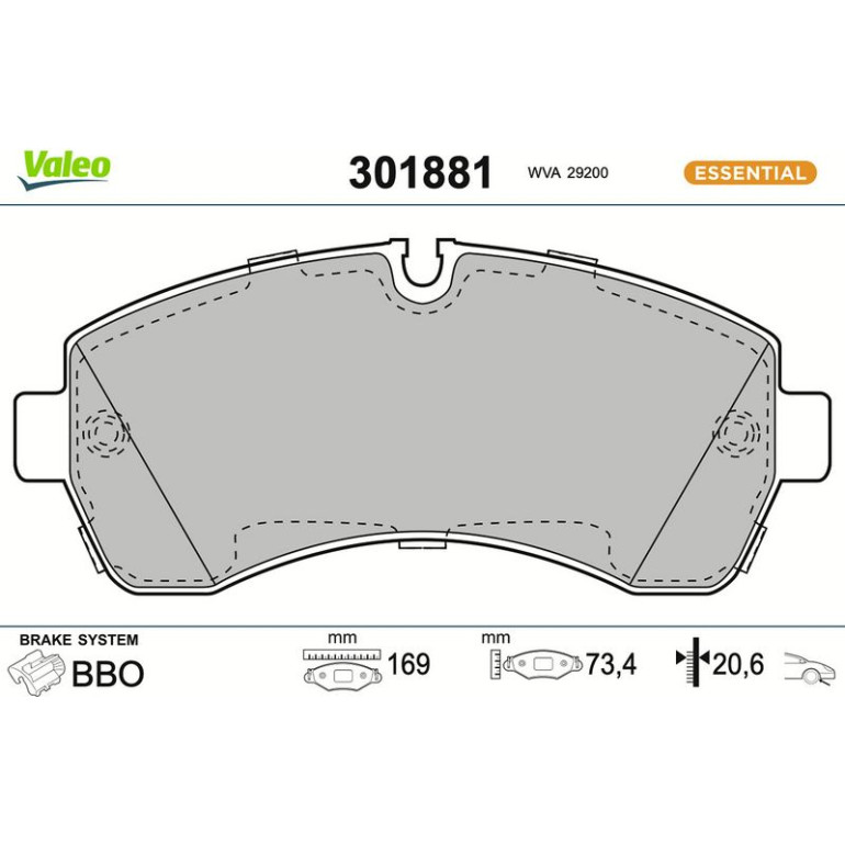 VALEO Bremsbeläge 301881 VALEO Bremsbeläge 301881