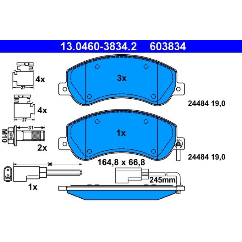 Bremsbelagsatz Ford P. Transit 2.2-3.2 Tdci 06-14 13.0460-3834.2 Bremsbelagsatz Ford P. Transit 2.2-3.2 Tdci 06-14 13.0460-3834.2