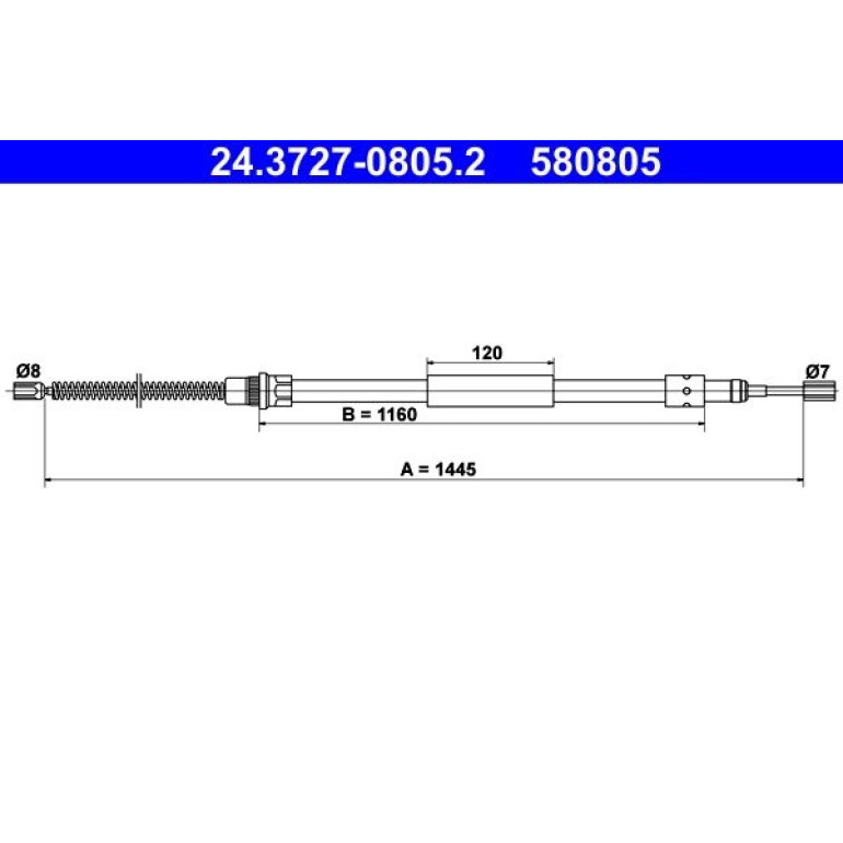 ATE Handbremsseil Seilzug Festellbremse 24.3727-0805.2 ATE Handbremsseil Seilzug Festellbremse 24.3727-0805.2