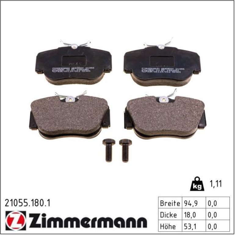 ZIMMERMANN Bremsbeläge 21055.180.1 ZIMMERMANN Bremsbeläge 21055.180.1
