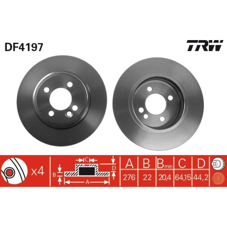 Bremsscheibe Mini P. Mini Cooper 01 DF4197