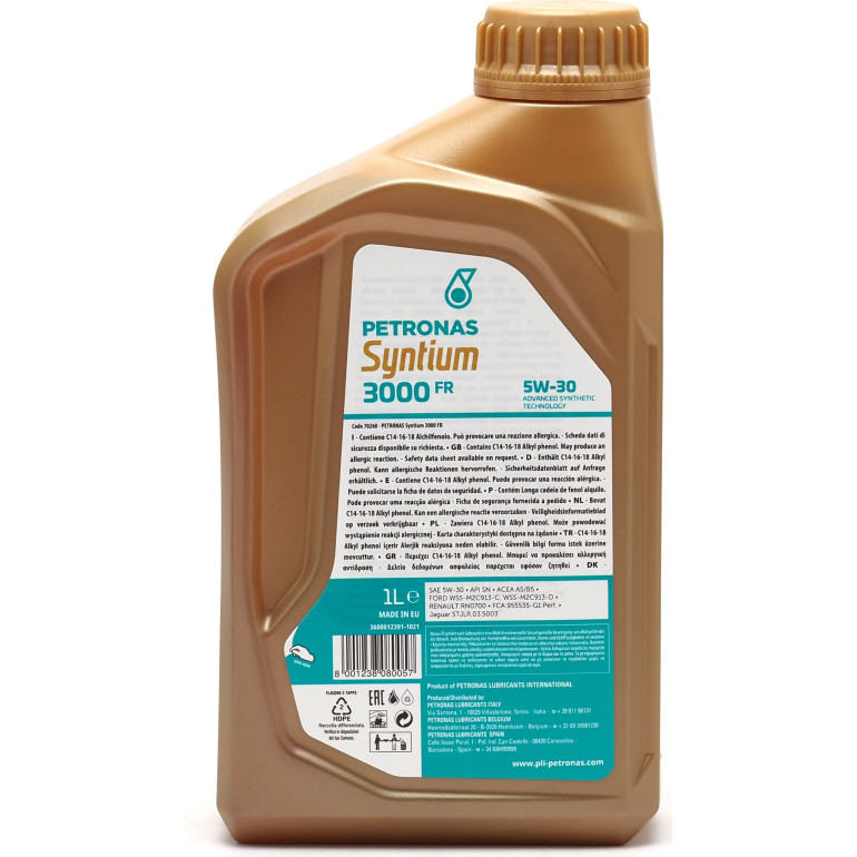 PETRONAS Syntium 3000 FR 5W-30 70260E18EU PETRONAS Syntium 3000 FR 5W-30 70260E18EU