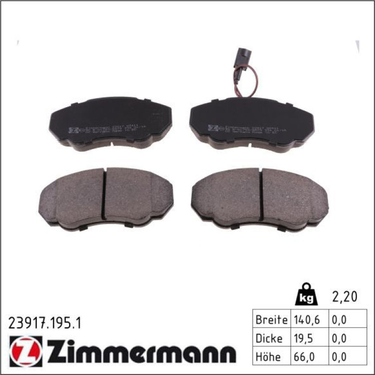 ZIMMERMANN Bremsbeläge 23917.195.1 ZIMMERMANN Bremsbeläge 23917.195.1