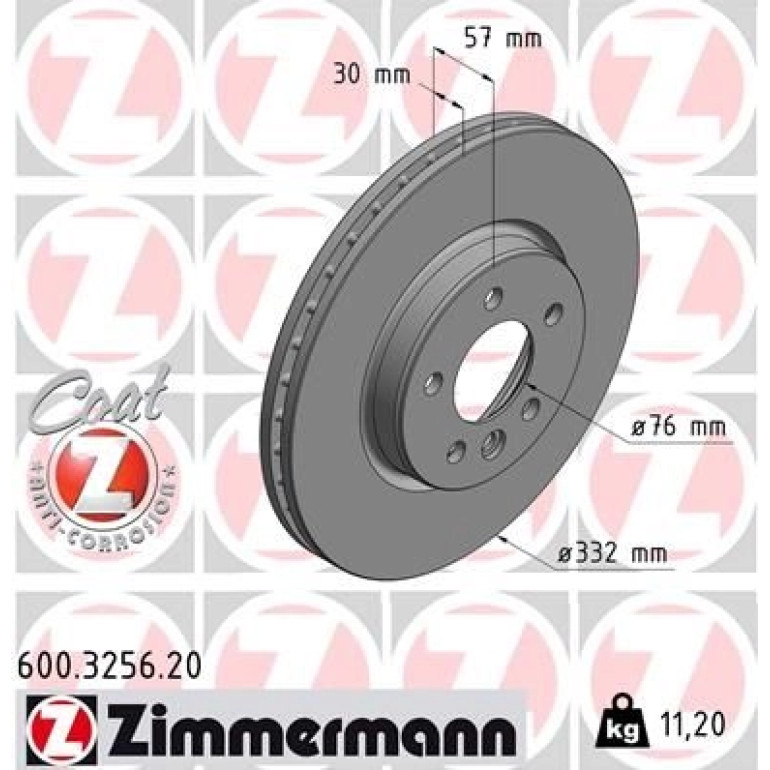 ZIMMERMANN Bremsscheibe 600.3256.20 ZIMMERMANN Bremsscheibe 600.3256.20