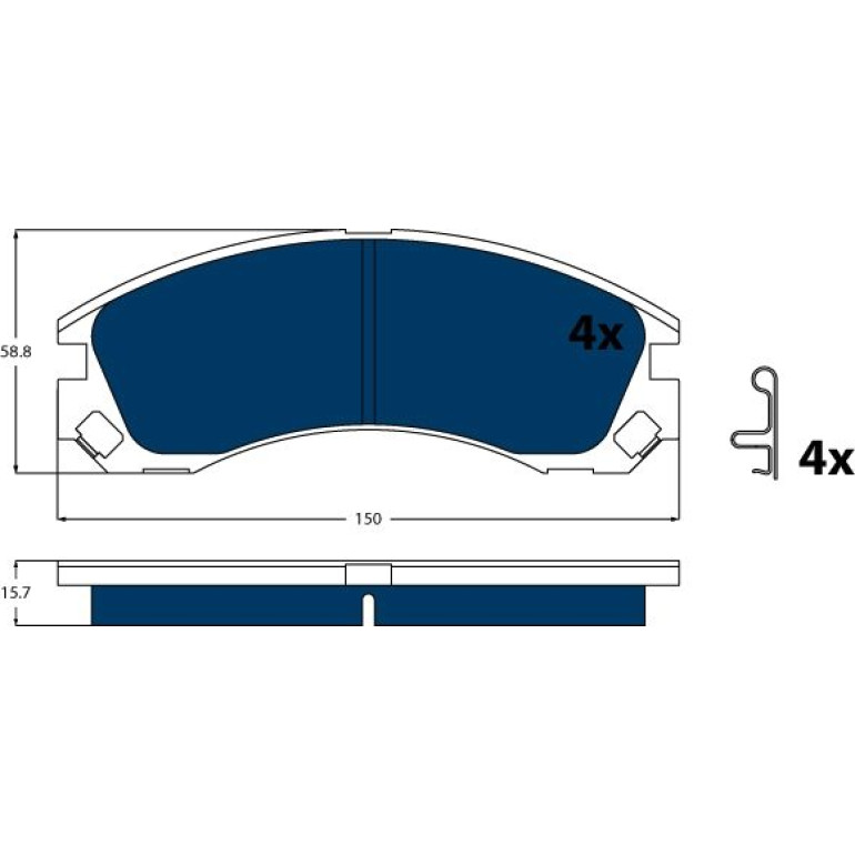 Bremsklötze VA Electric Blue GDB3200BTE Bremsklötze VA Electric Blue GDB3200BTE