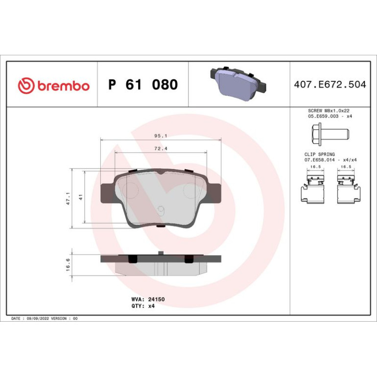 BREMBO Bremsklötze HA P 61 080