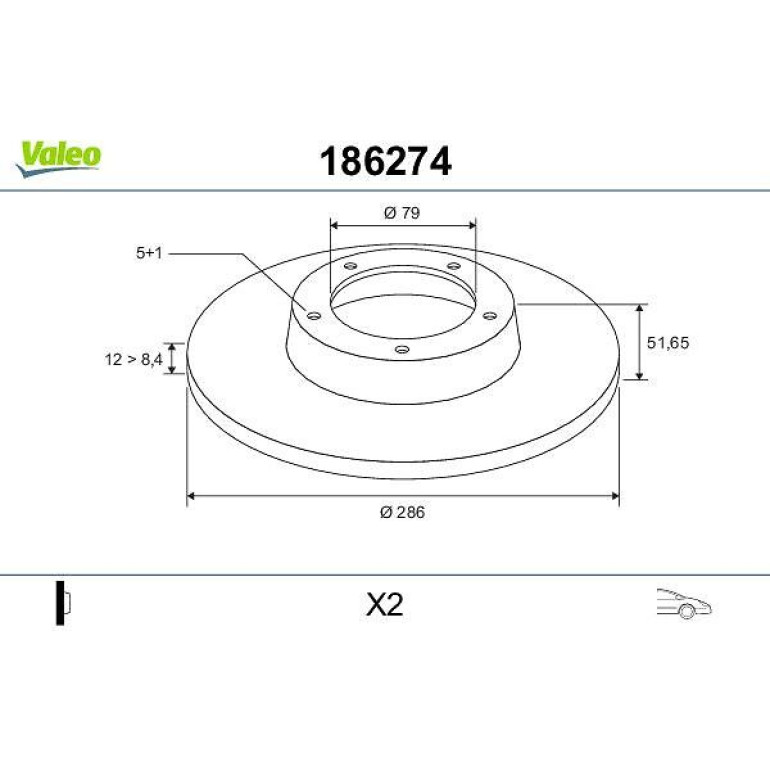VALEO Bremsscheibe 186274 VALEO Bremsscheibe 186274