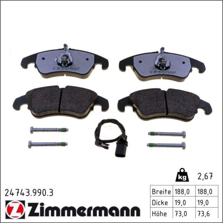 ZIMMERMANN Bremsbeläge 24743.990.3 ZIMMERMANN Bremsbeläge 24743.990.3