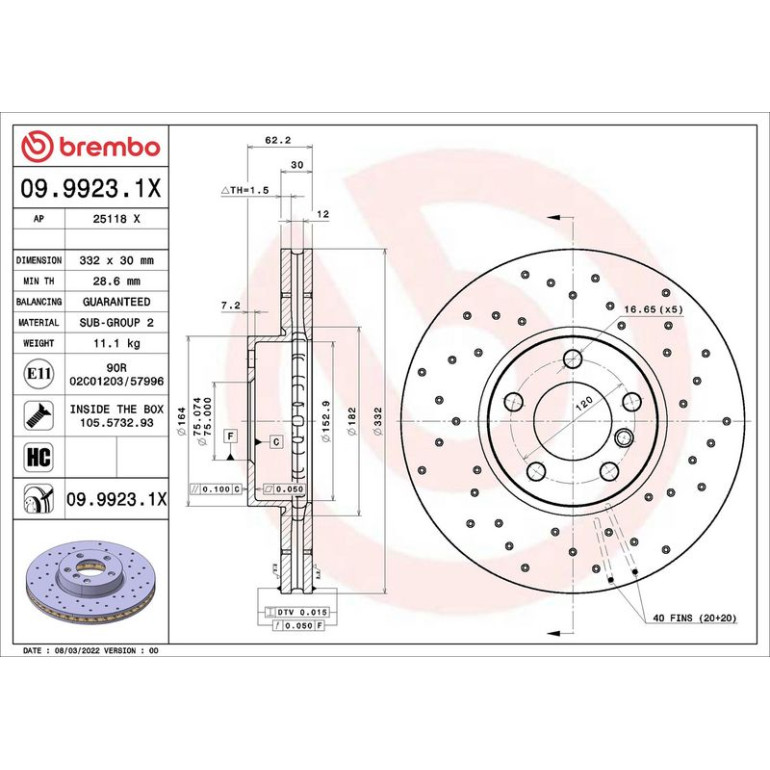 Bremsscheibe VA 09.9923.1X