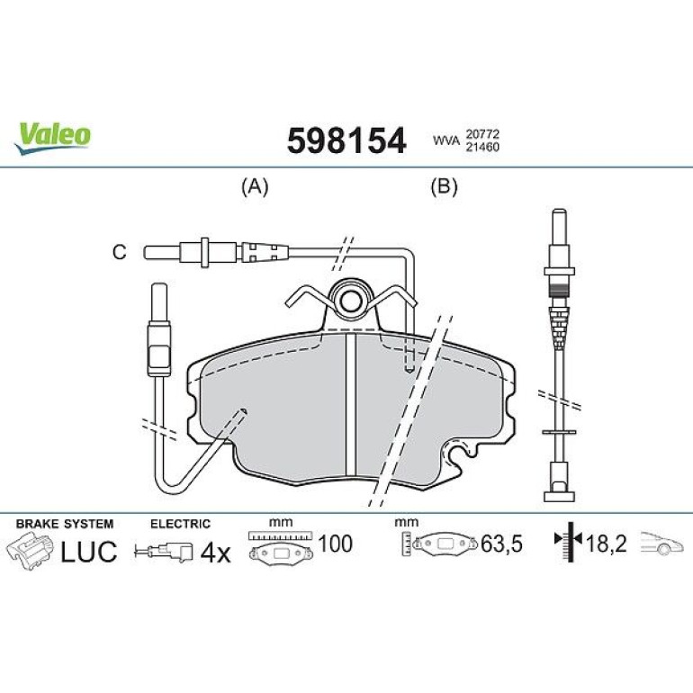 VALEO Bremsbeläge 598154 VALEO Bremsbeläge 598154